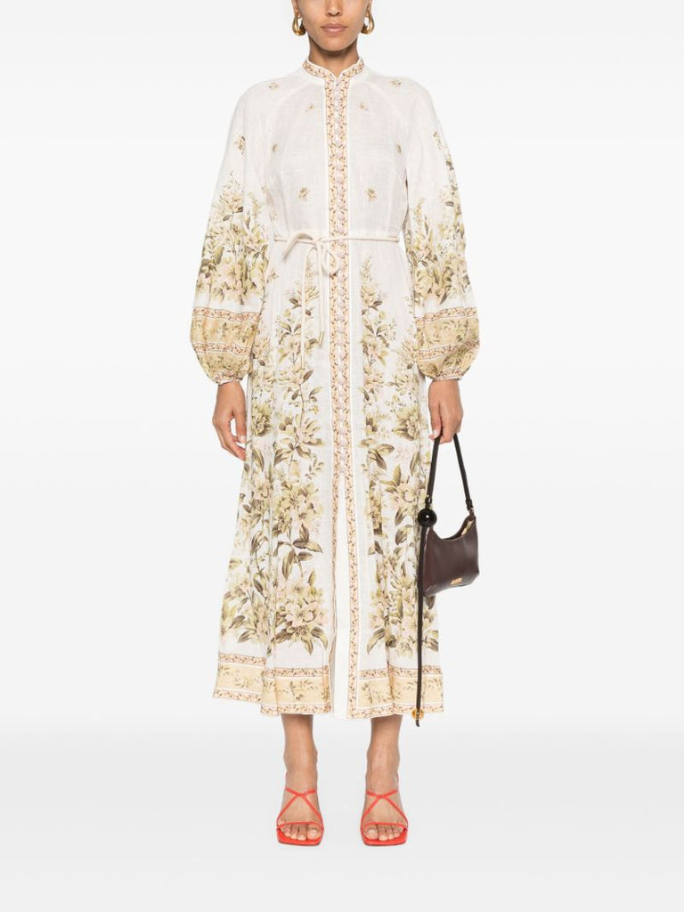 White Golden Midi Dress