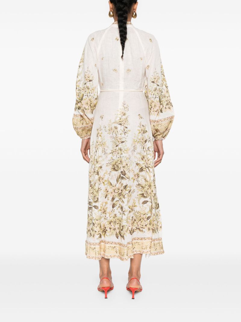 White Golden Midi Dress