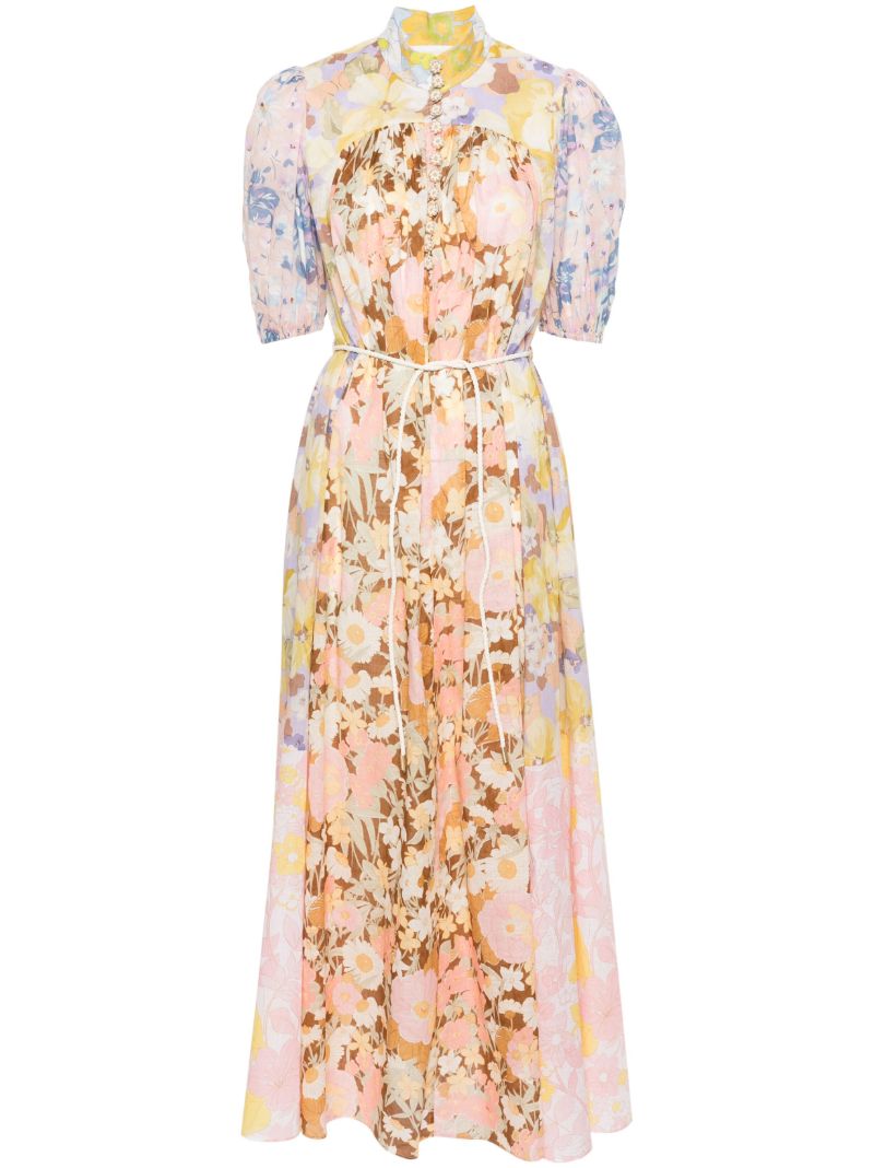 Pink Pop Floral Print Maxi Dress