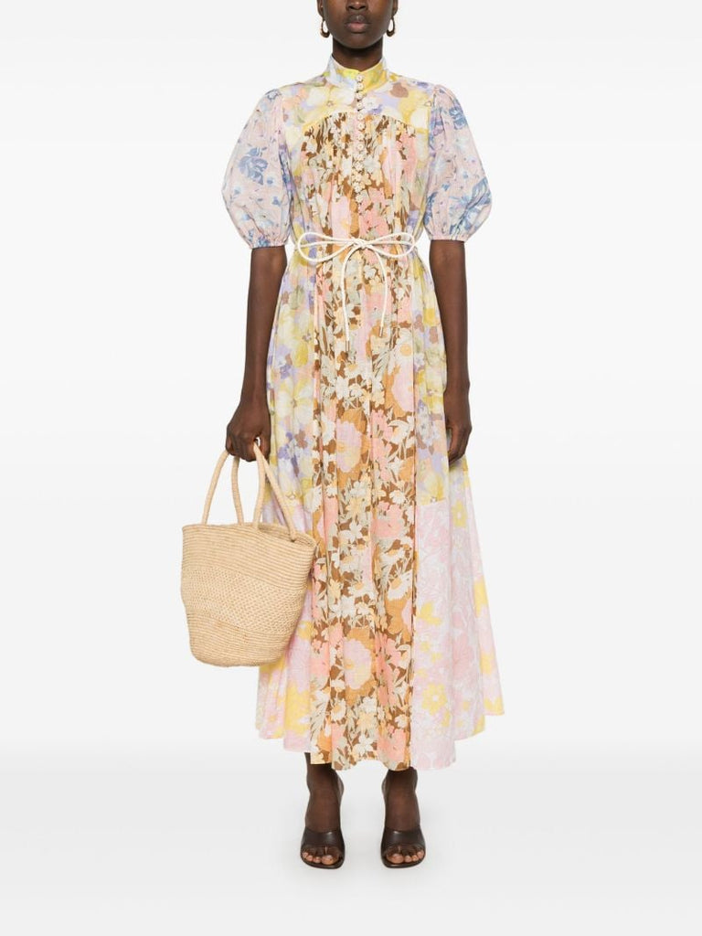 Pink Pop Floral Print Maxi Dress