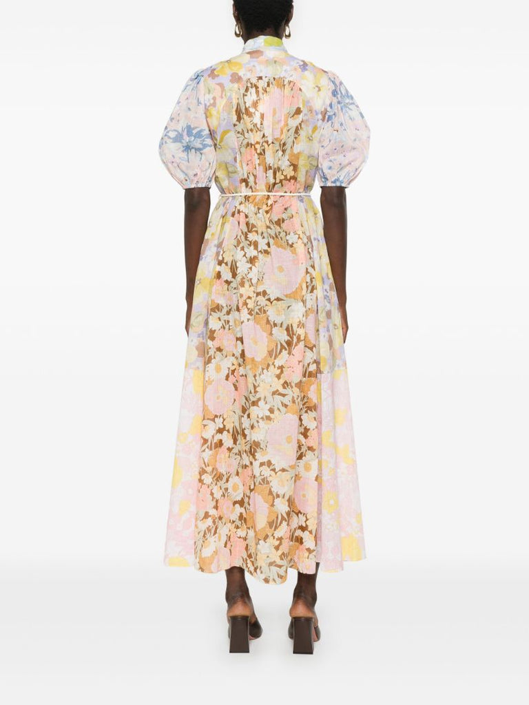 Pink Pop Floral Print Maxi Dress