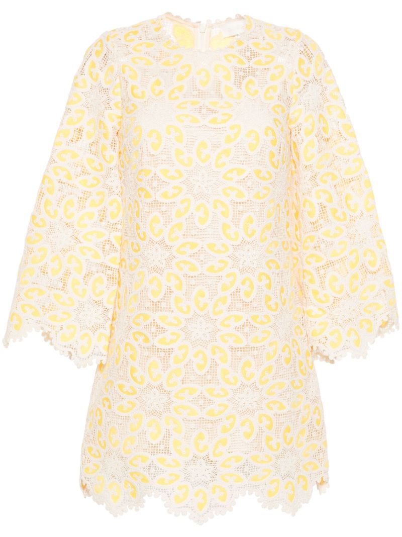 Yellow Floral Lace Dress