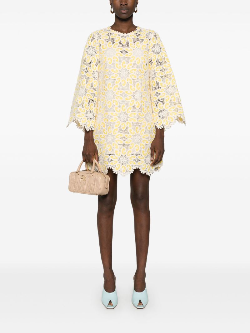 Yellow Floral Lace Dress