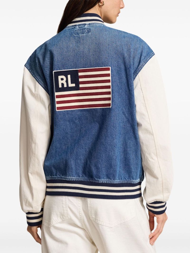 Blue Polo Pony Denim Bomber Jacket