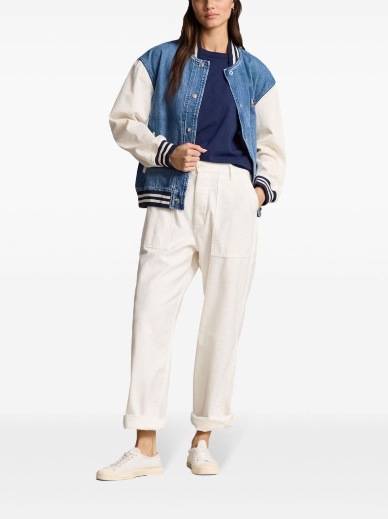 Blue Polo Pony Denim Bomber Jacket