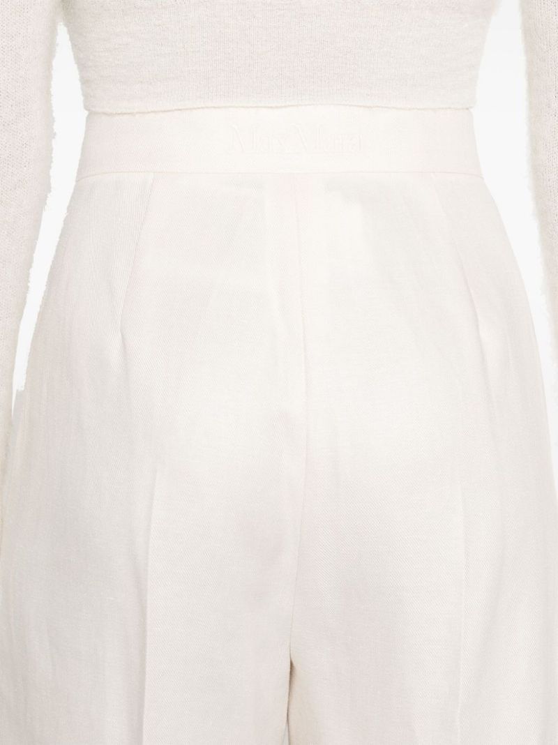 Neutral Wide-leg Linen Trousers