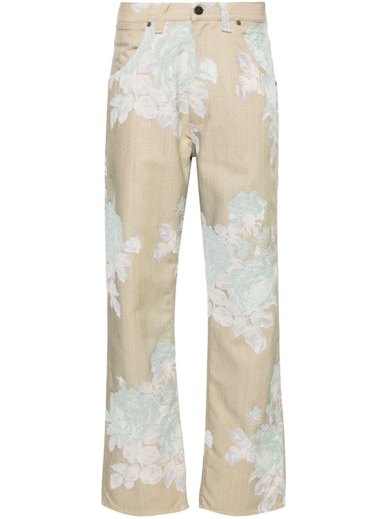 Neutral Ranch Floral-jacquard Jeans