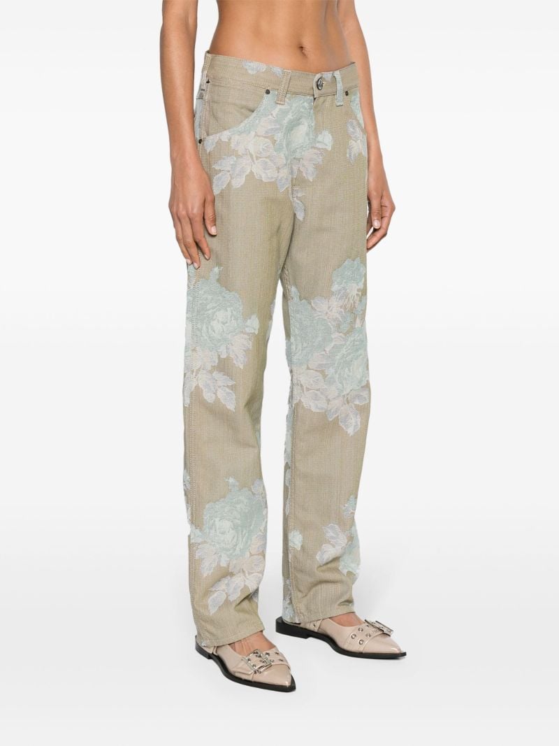 Neutral Ranch Floral-jacquard Jeans