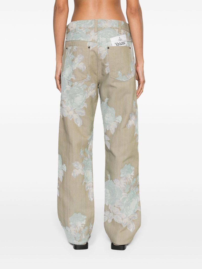 Neutral Ranch Floral-jacquard Jeans