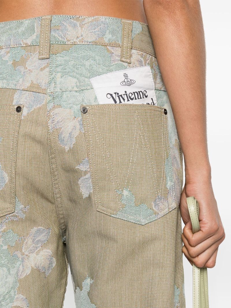 Neutral Ranch Floral-jacquard Jeans