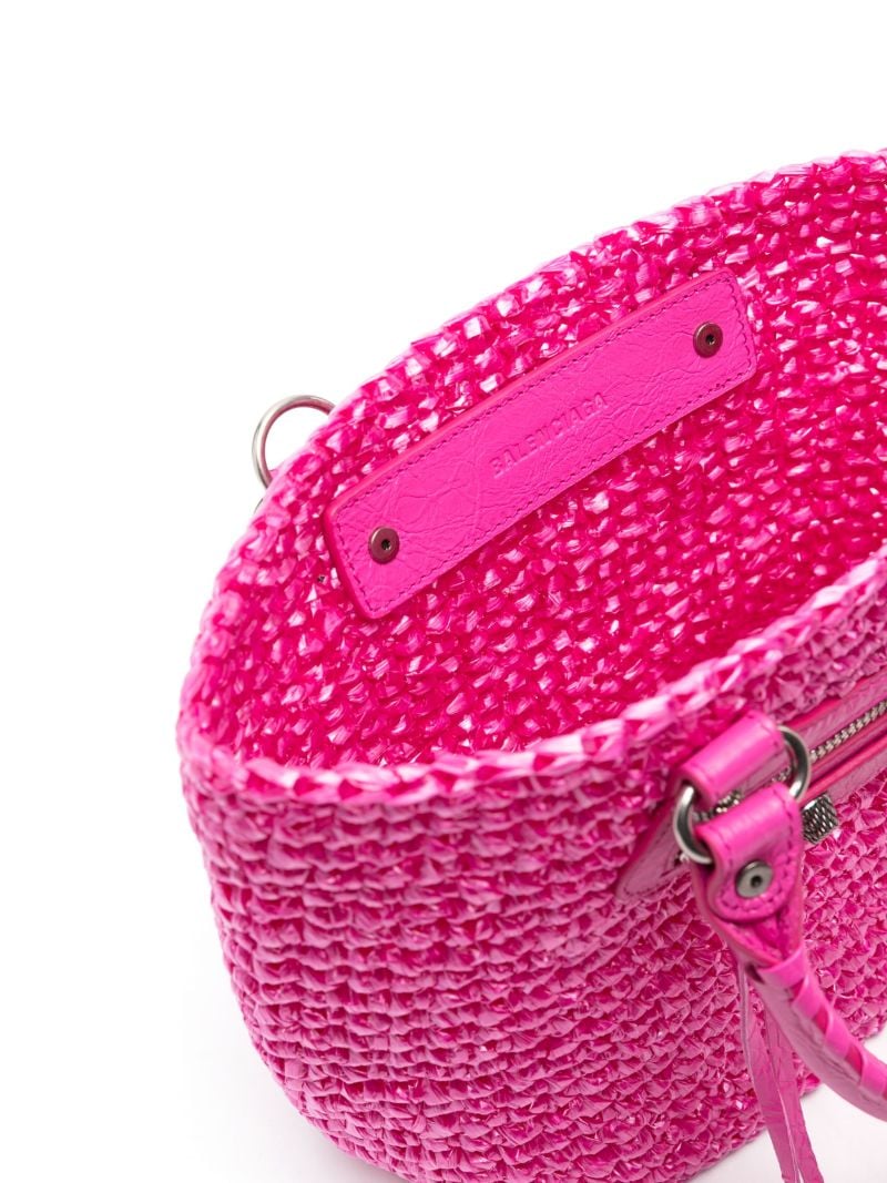 Pink Le Cagole Panier Raffia Tote Bag