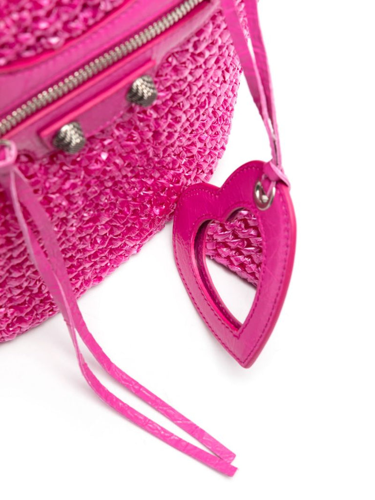 Pink Le Cagole Panier Raffia Tote Bag