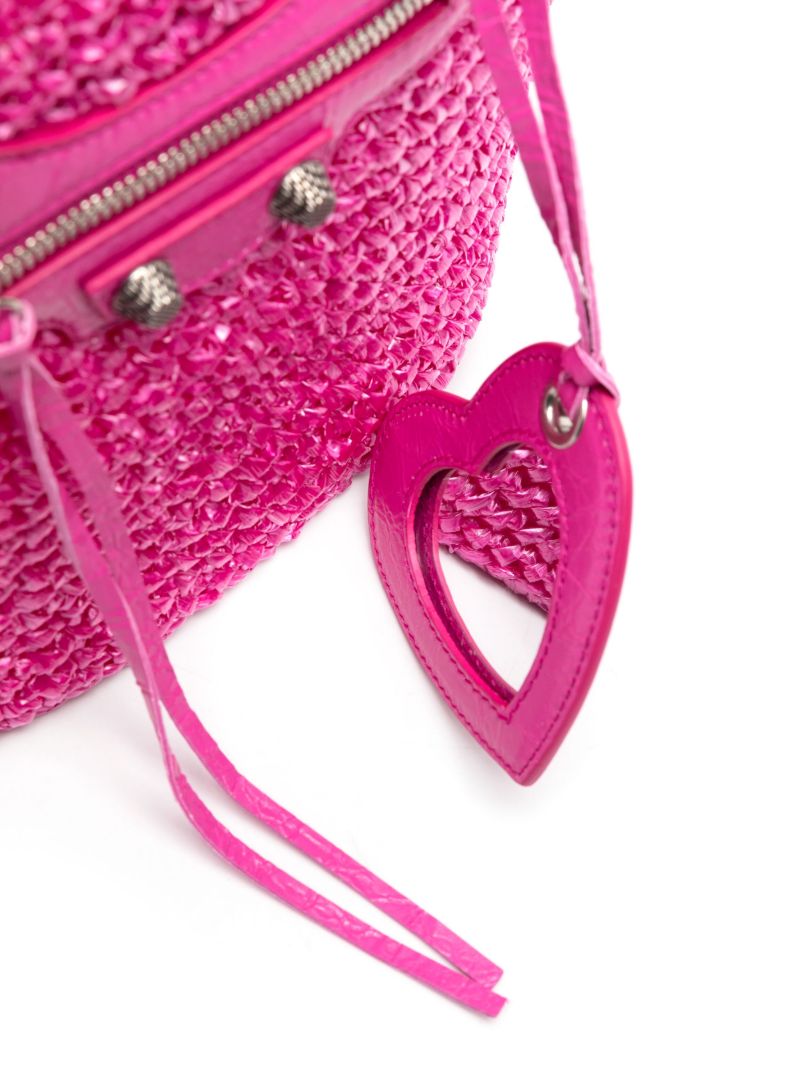 Pink Le Cagole Panier Raffia Tote Bag