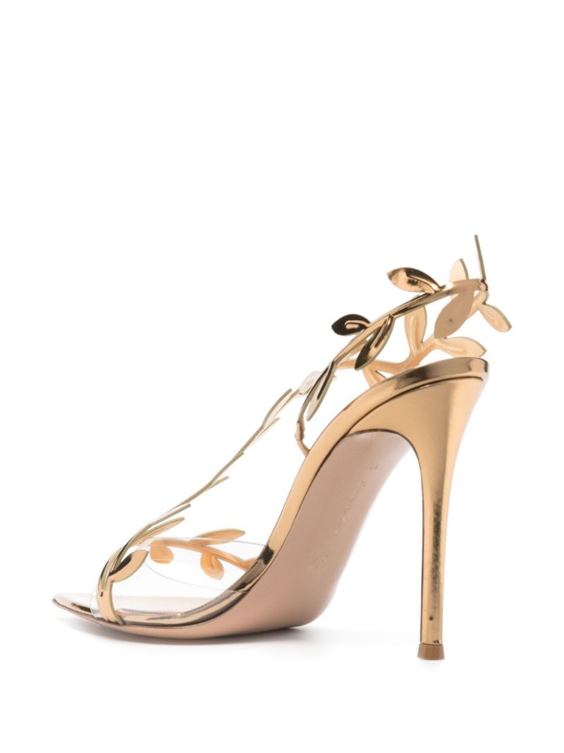 Gold-tone 105 Flavia Leather Sandals