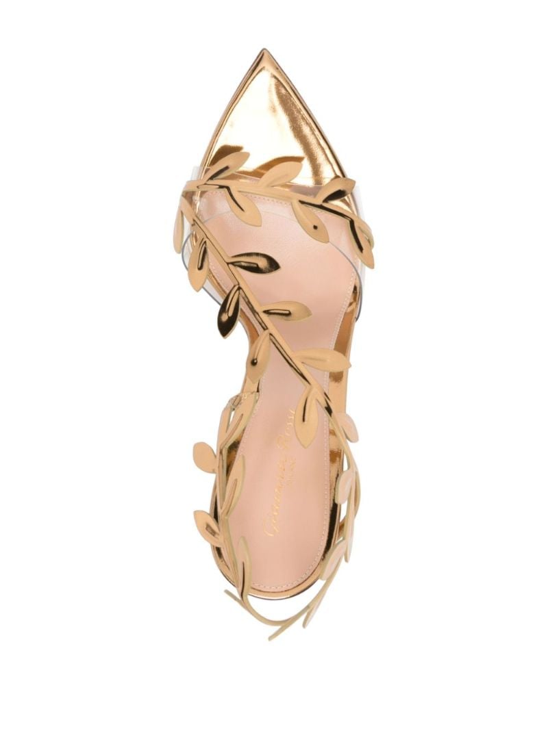 Gold-tone 105 Flavia Leather Sandals