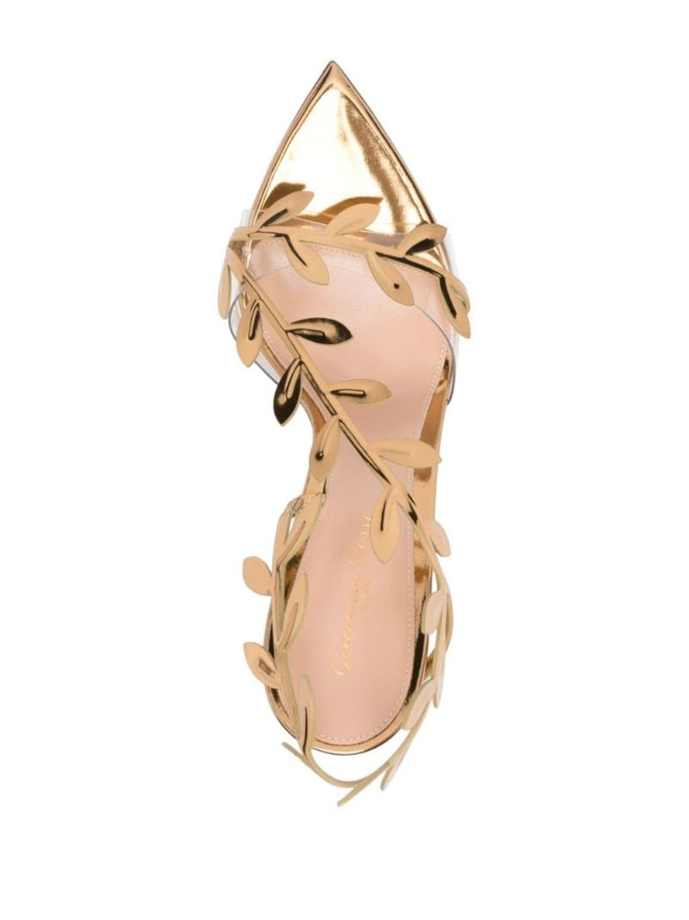 Gold-tone 105 Flavia Leather Sandals