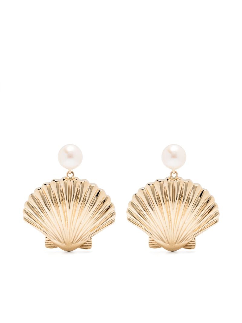 14k Yellow Gold Shell Earrings