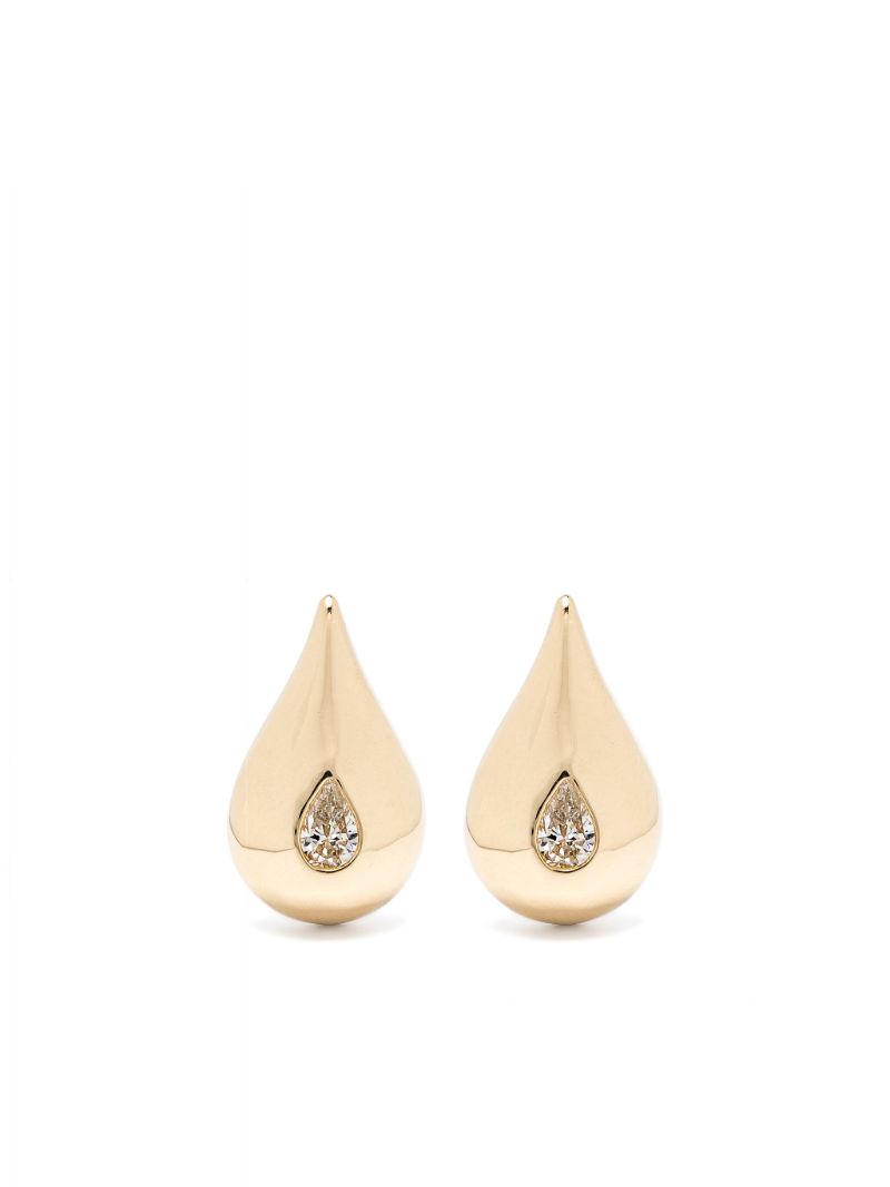 14k Yellow Gold Droplet Diamond Earrings