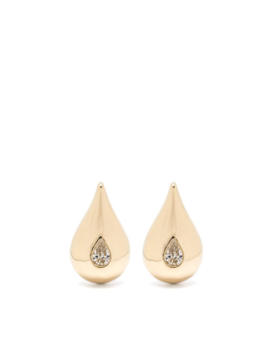 14k Yellow Gold Droplet Diamond Earrings