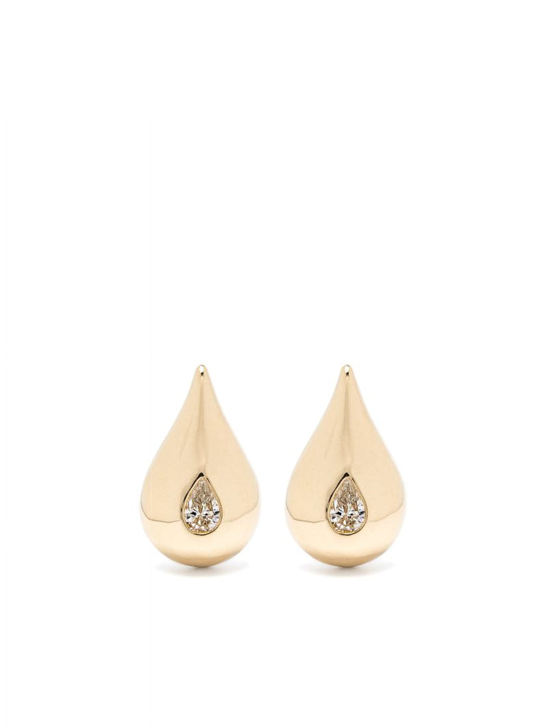 14k Yellow Gold Droplet Diamond Earrings