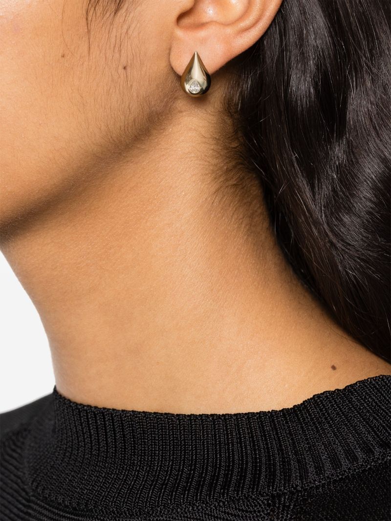 14k Yellow Gold Droplet Diamond Earrings
