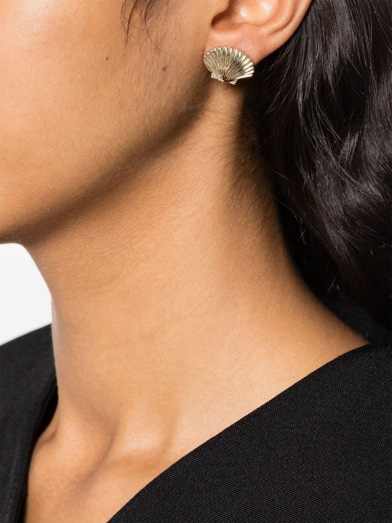 14k Yellow Gold Shell Earrings