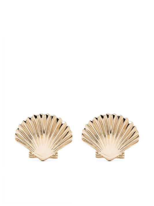 14k Yellow Gold Shell Earrings