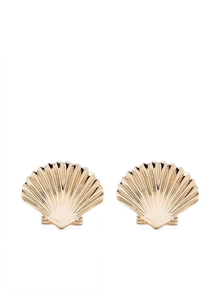 14k Yellow Gold Shell Earrings