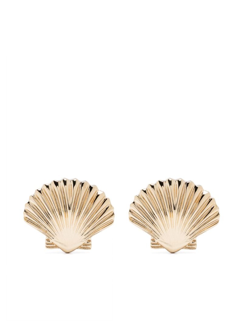 14k Yellow Gold Shell Earrings