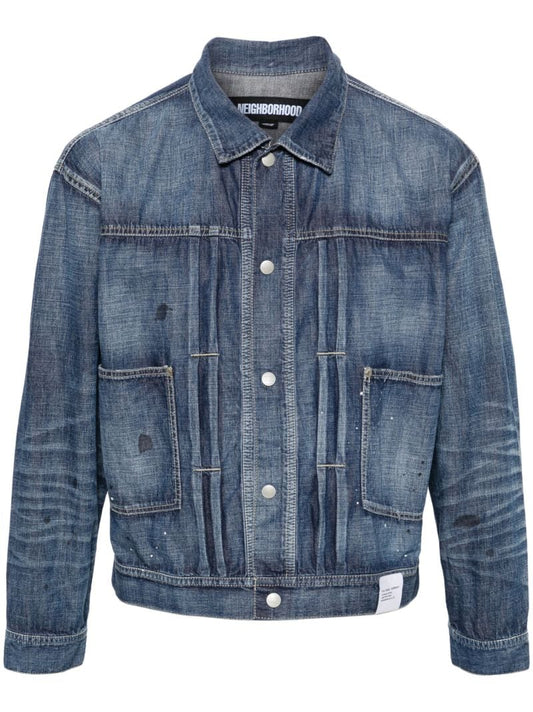 Blue Single-breasted Denim Jacket
