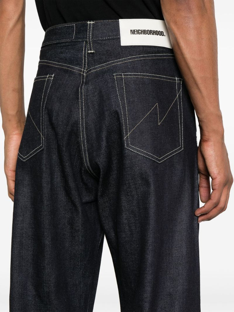 Blue Low-rise Wide-leg Jeans