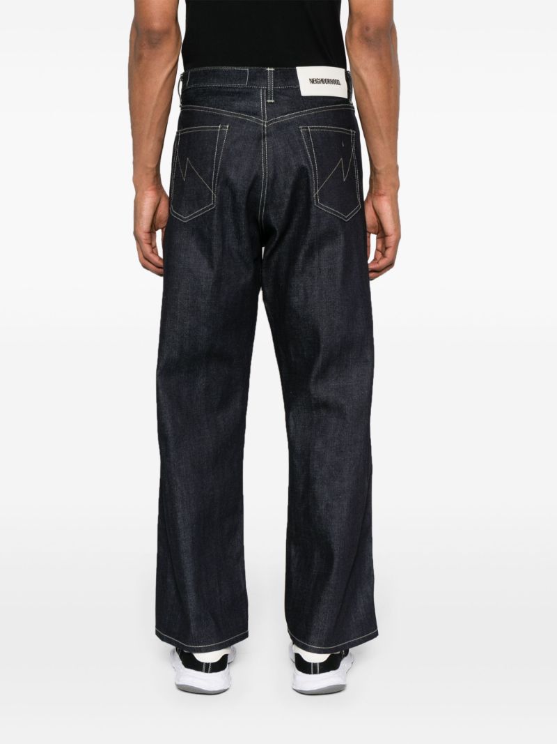 Blue Low-rise Wide-leg Jeans