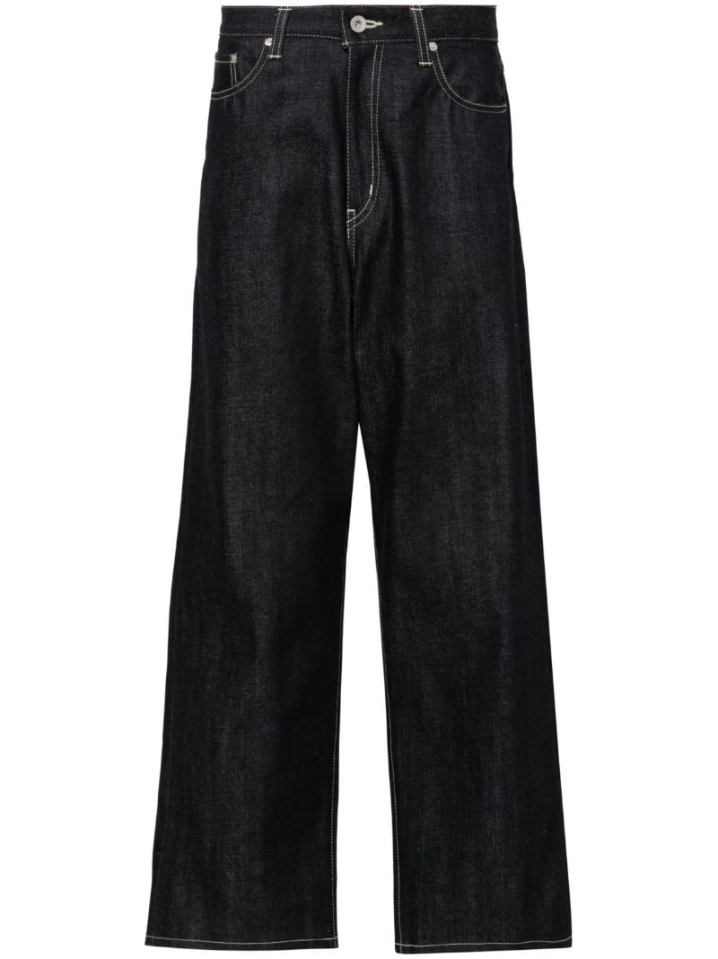 Blue Low-rise Wide-leg Jeans