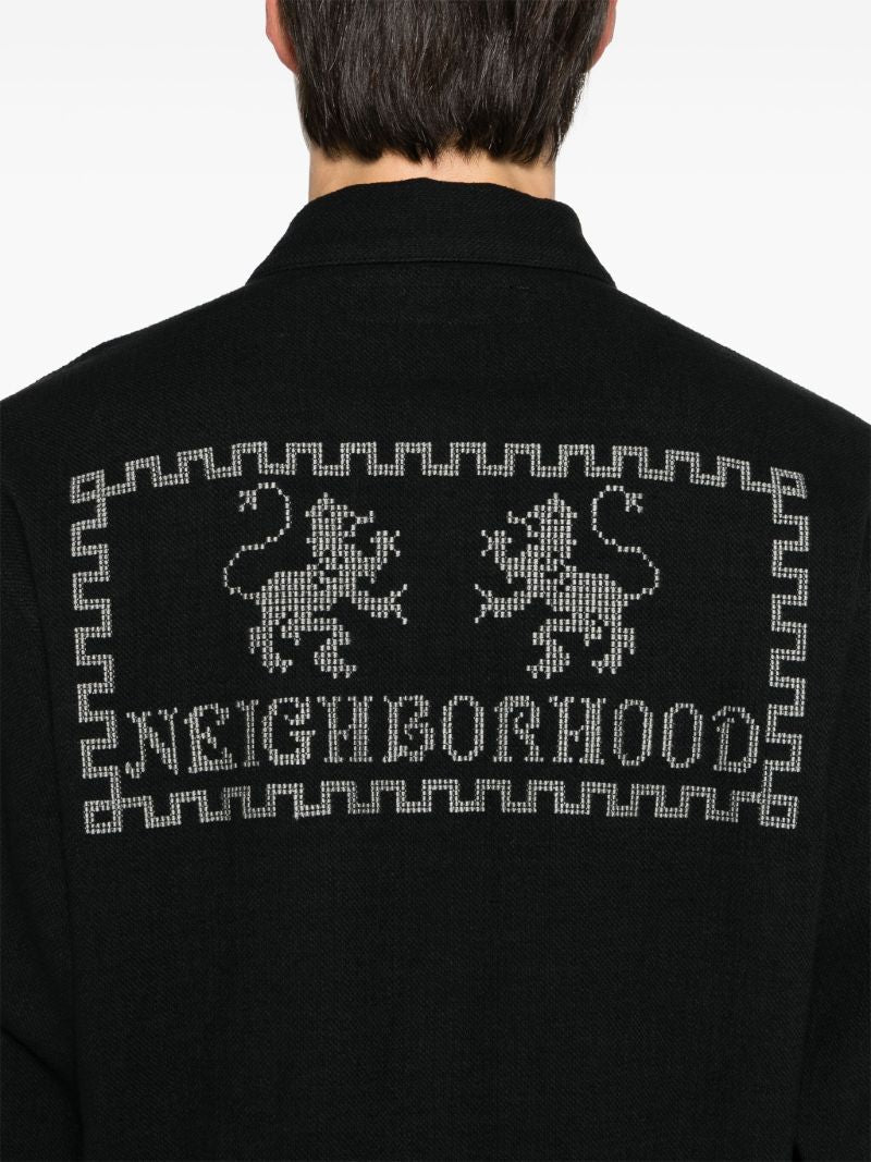 Black Embroidered Long-sleeve Shirt