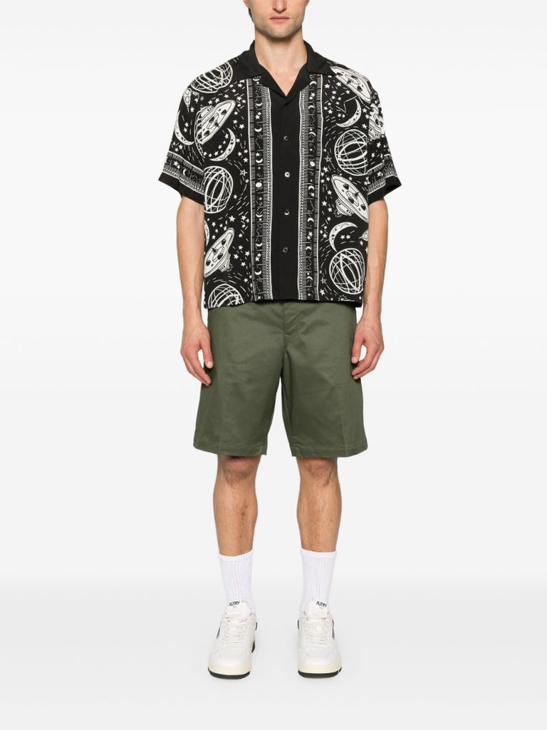 Black Cosmic-print Shirt