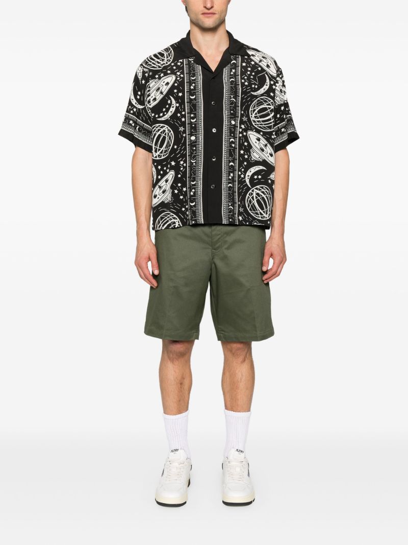 Black Cosmic-print Shirt