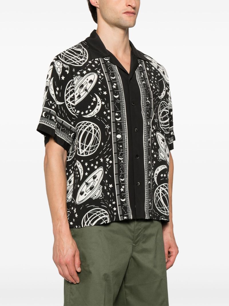 Black Cosmic-print Shirt