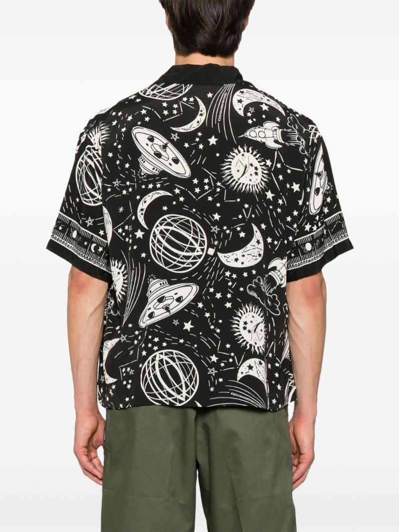 Black Cosmic-print Shirt