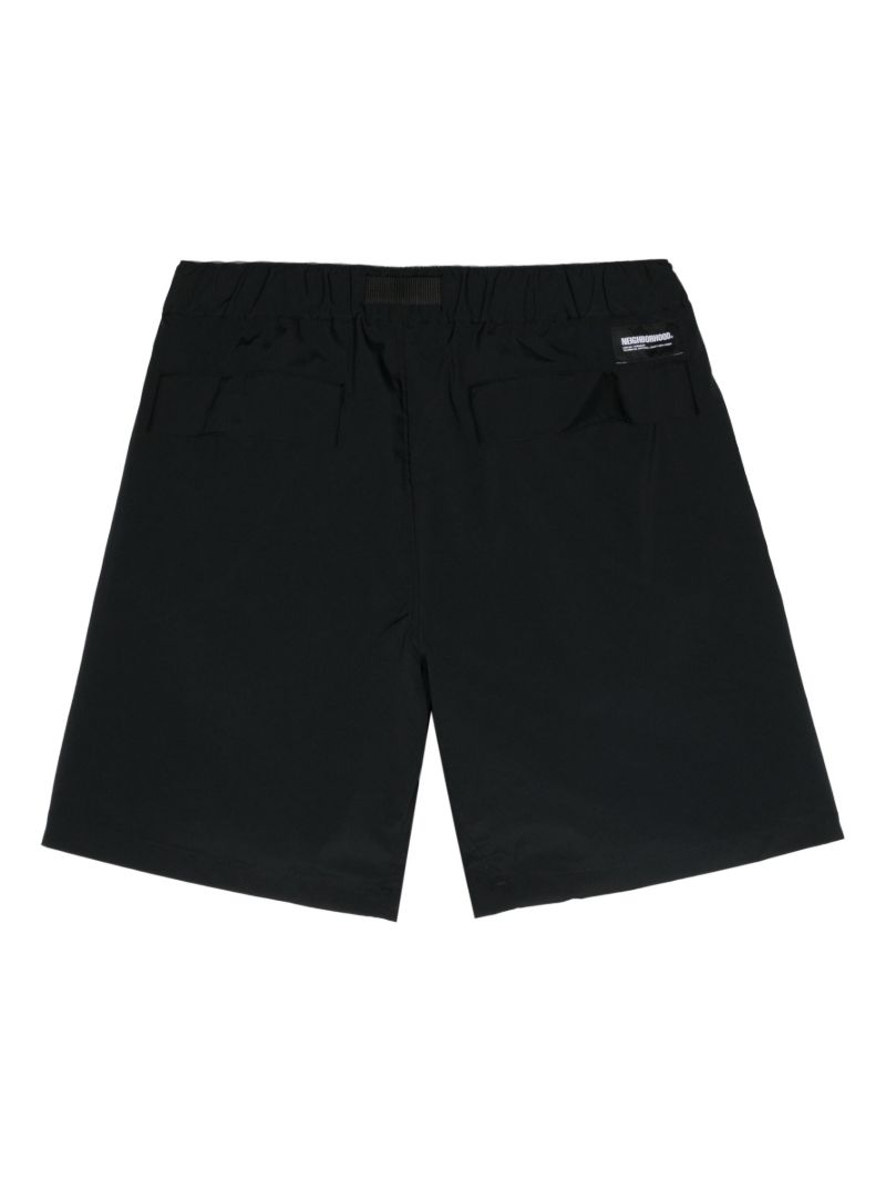 Black Multifunctional Belted Shorts