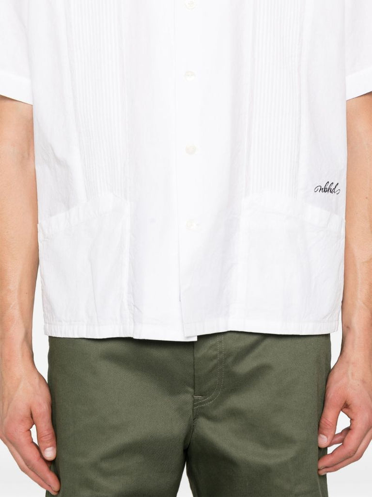 White Guayabera Pintucked Shirt