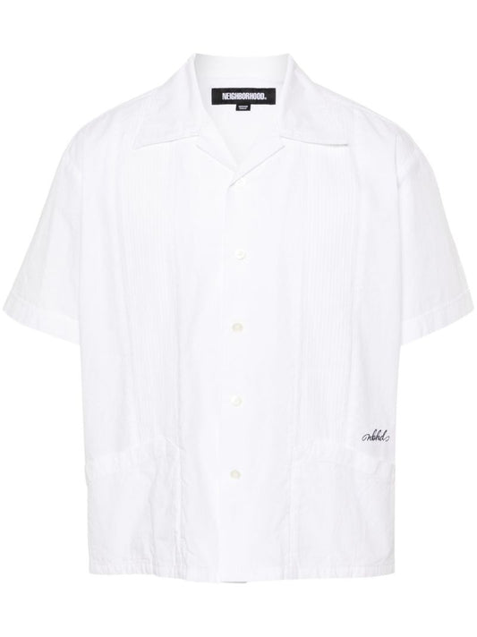 White Guayabera Pintucked Shirt