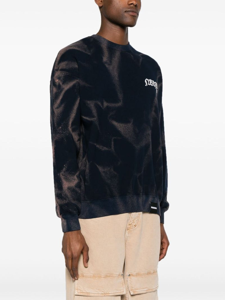 Blue Tie-dye Cotton Sweatshirt