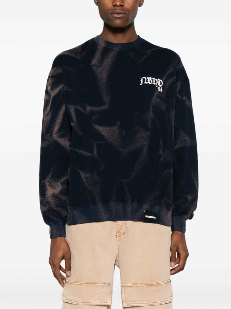 Blue Tie-dye Cotton Sweatshirt