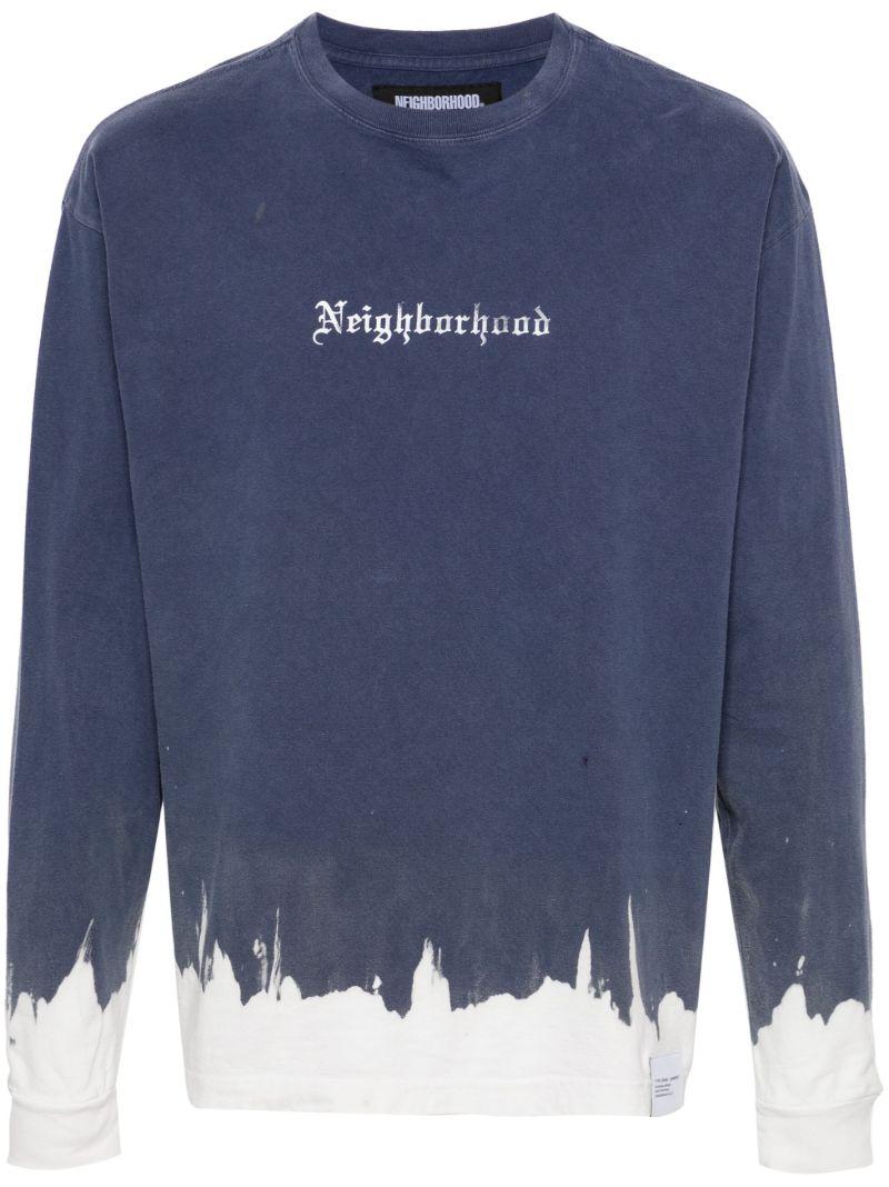 Blue Logo-print Cotton T-shirt