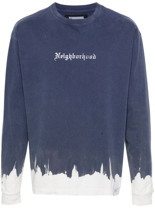 Blue Logo-print Cotton T-shirt