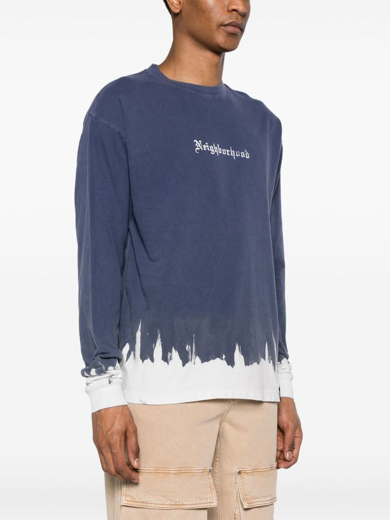 Blue Logo-print Cotton T-shirt
