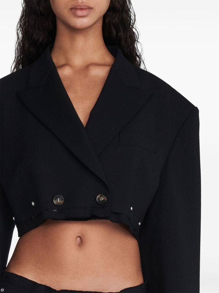Black Rivet Cropped Blazer