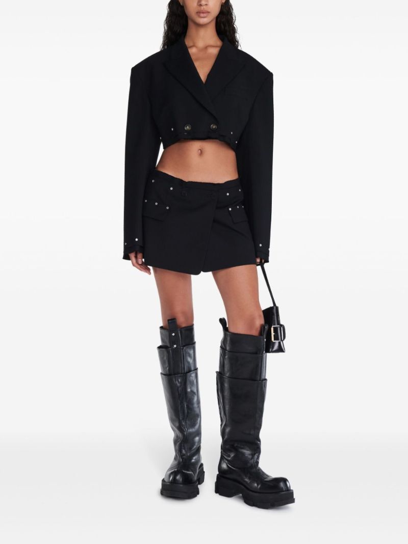 Black Rivet Mini Skirt
