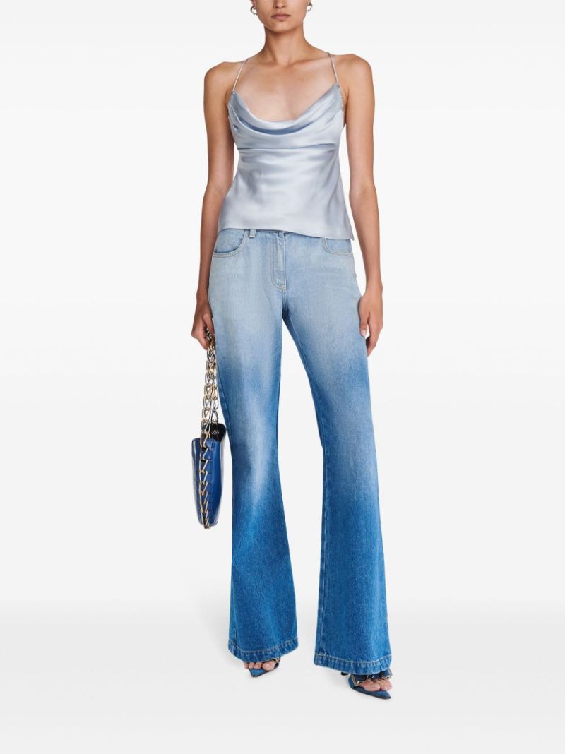 Blue Rivet Cowl-neck Top