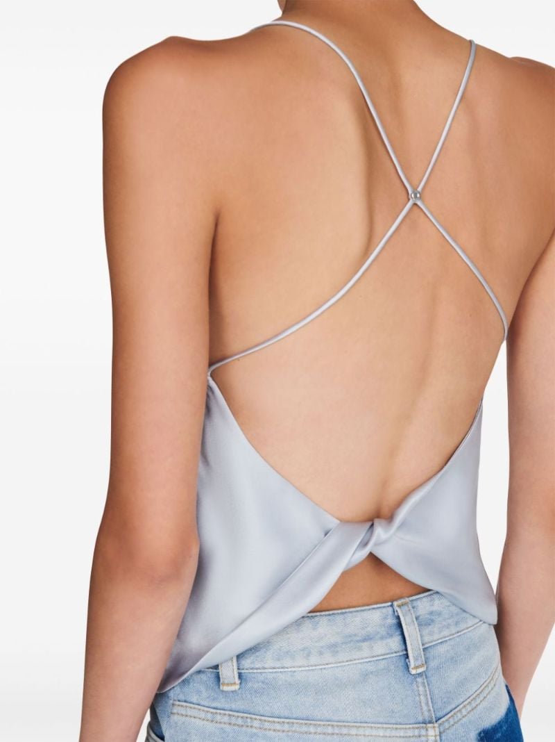 Blue Rivet Cowl-neck Top